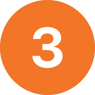 Orange circle with the number 3 in the center.
