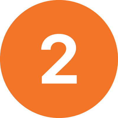 Orange circle with the number 2 in the center.