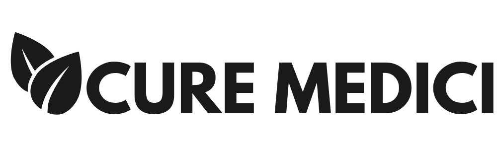 Logo with the text 'CURE MEDICI' and two leaf icons.