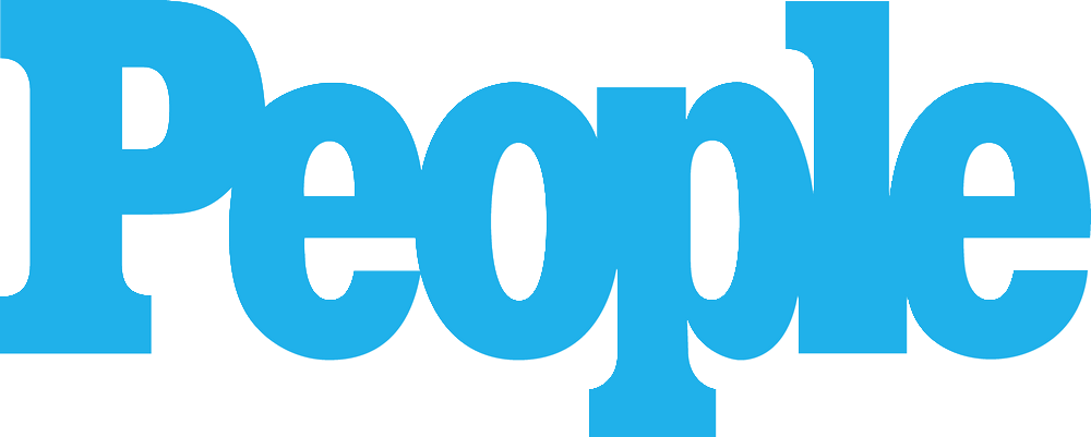 The word 'People' in a bold, blue font, which is the logo for People magazine.