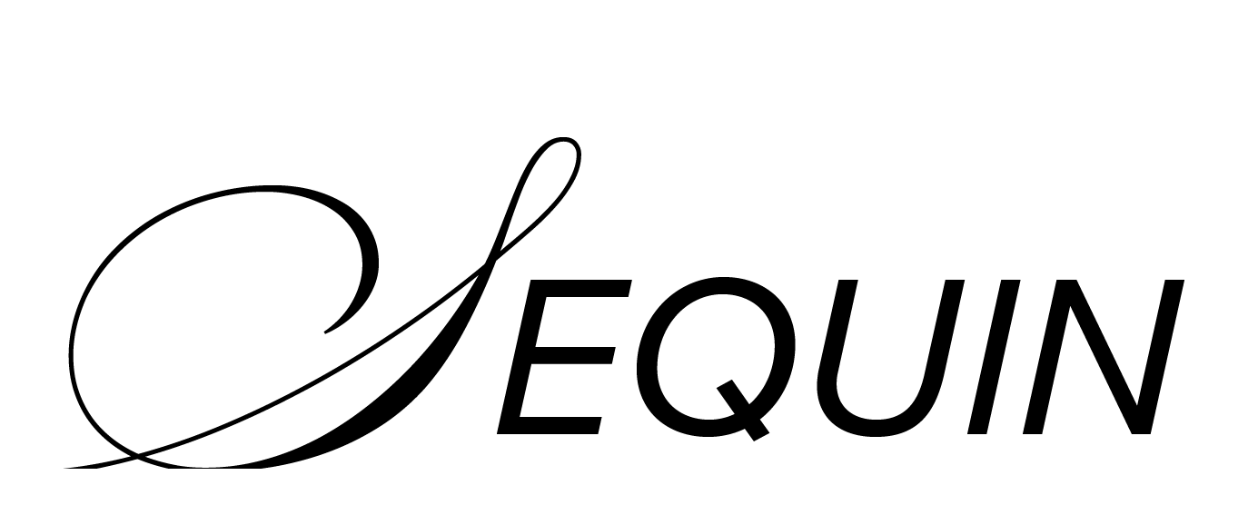 Stylized text logo with the word 'SEQUIN' in elegant font.