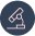 Icon of a microscope on a dark circular background.