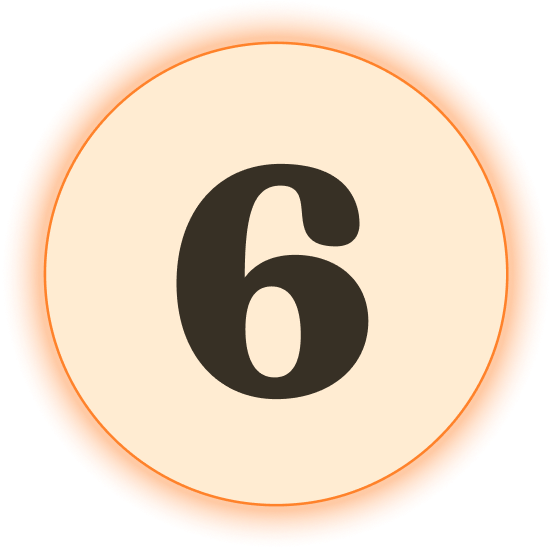 Circle with a number six inside it.