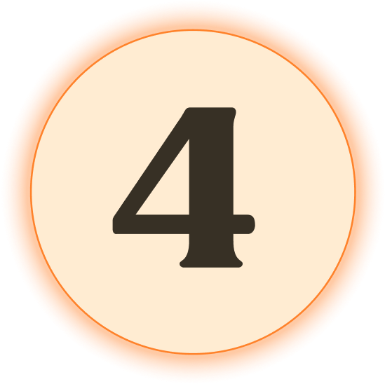 Number 4 inside an orange circular border.