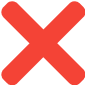 Red circle with a white cross icon on a transparent background.