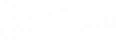 White lifepro logo with stylized text and triangular icon.