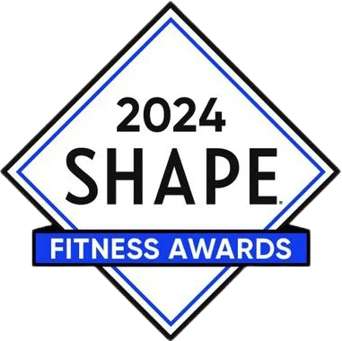 Diamond-shaped logo for 2024 Shape Fitness Awards.