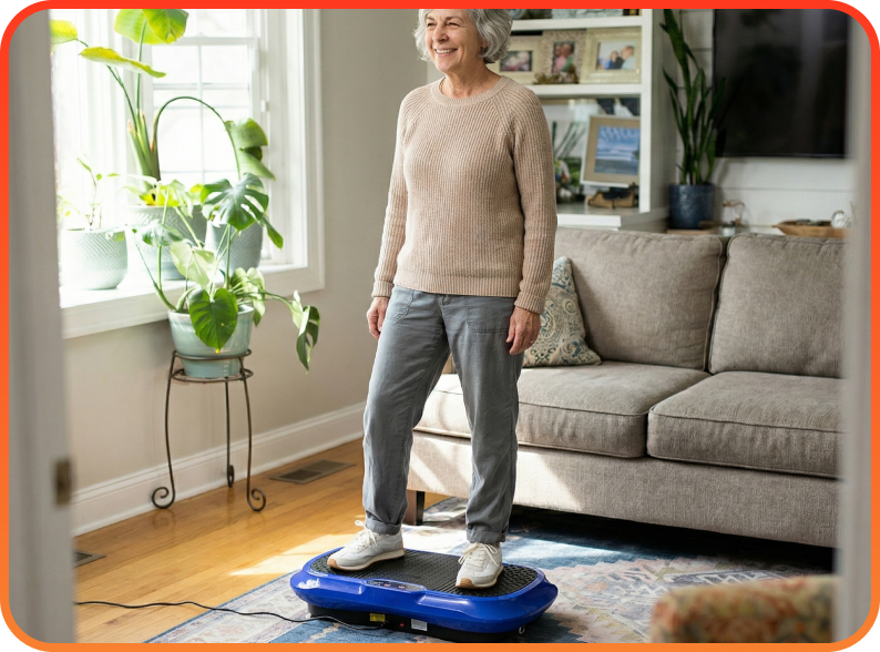 The Waver vibration platform in a living room