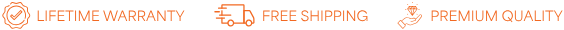 Icons and text: Lifetime Warranty, Free Shipping, Premium Quality.