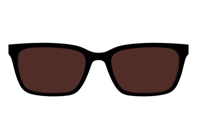 Illustration of black sunglasses with dark lenses.