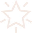 Outlined star icon with rays around it on a light background.