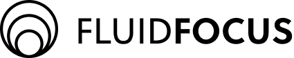 The Fluidfocus logo, featuring a stylized circular wave icon next to the company name in black.