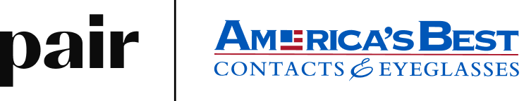 Logo of America's Best Contacts & Eyeglasses with text 'pair' on the left.