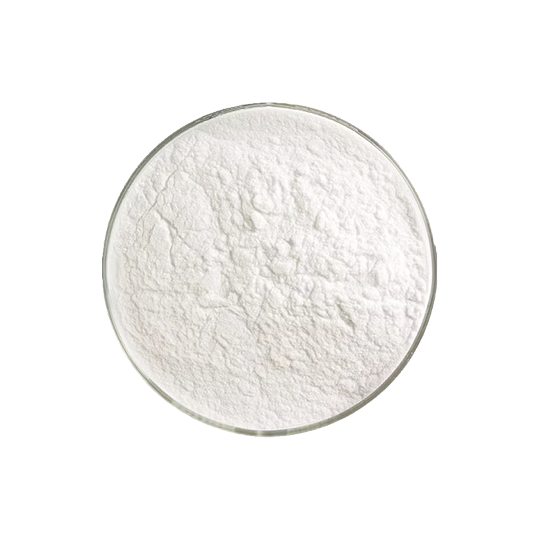 A round dish filled with fine white powder.