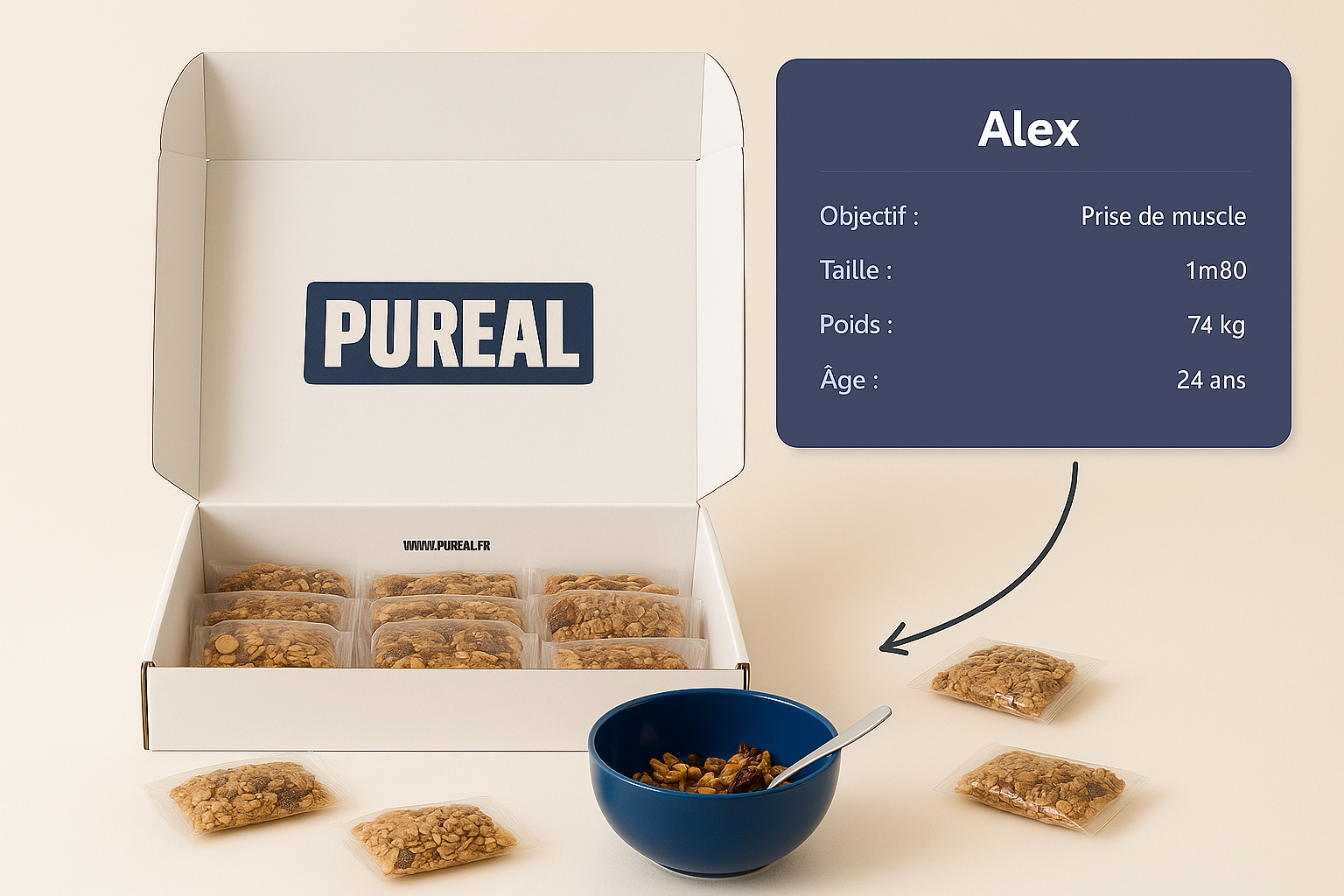 Pureal - Box personnalisée de céréales protéinées