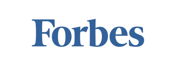 Forbes logo in blue text on a transparent background.
