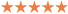 Orange five-star rating icon on a transparent background.