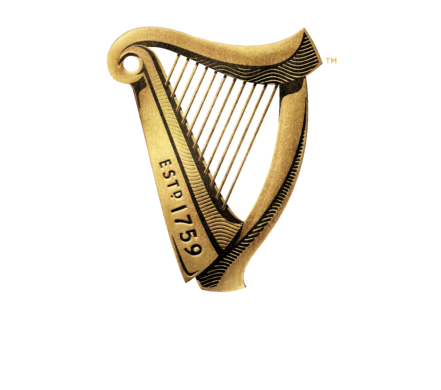 Golden harp logo with 'ESTD 1759' and 'GUINNESS' text below.
