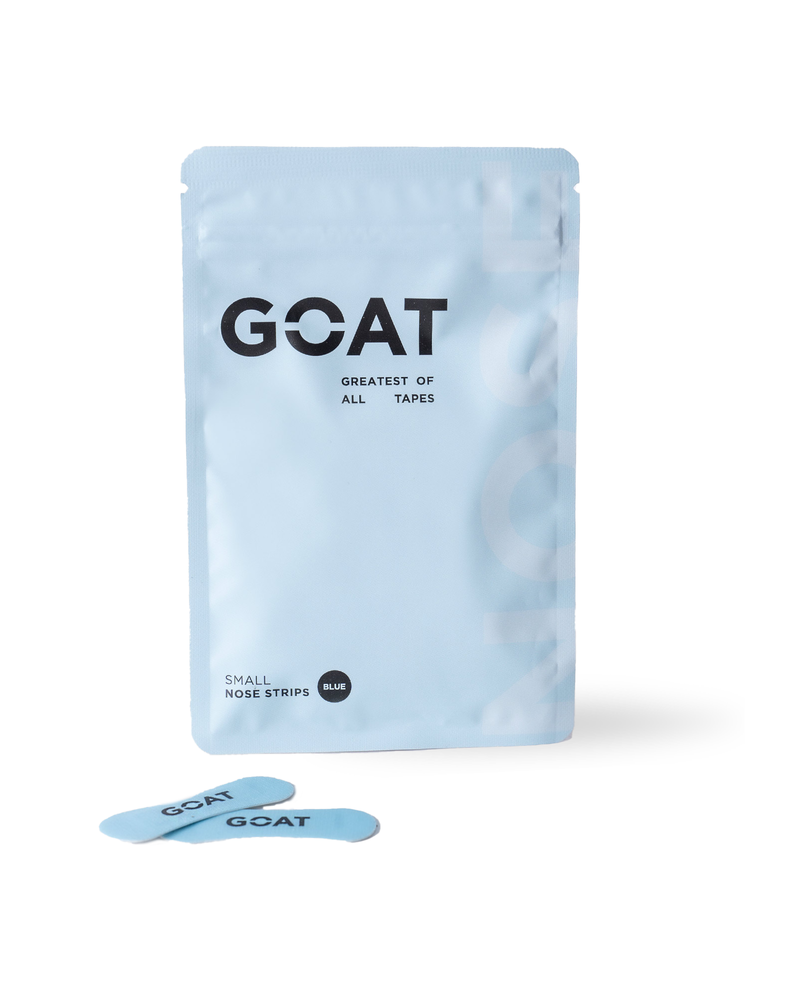 Blue packet labeled 'GOAT' with two small nose strips.