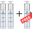 Two bottles of skincare product, one labeled 'FREE' with a red banner.