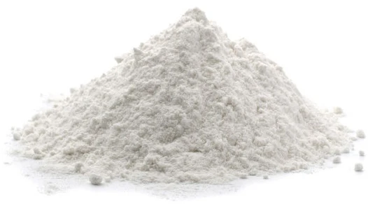 A pile of white powder on a white background.