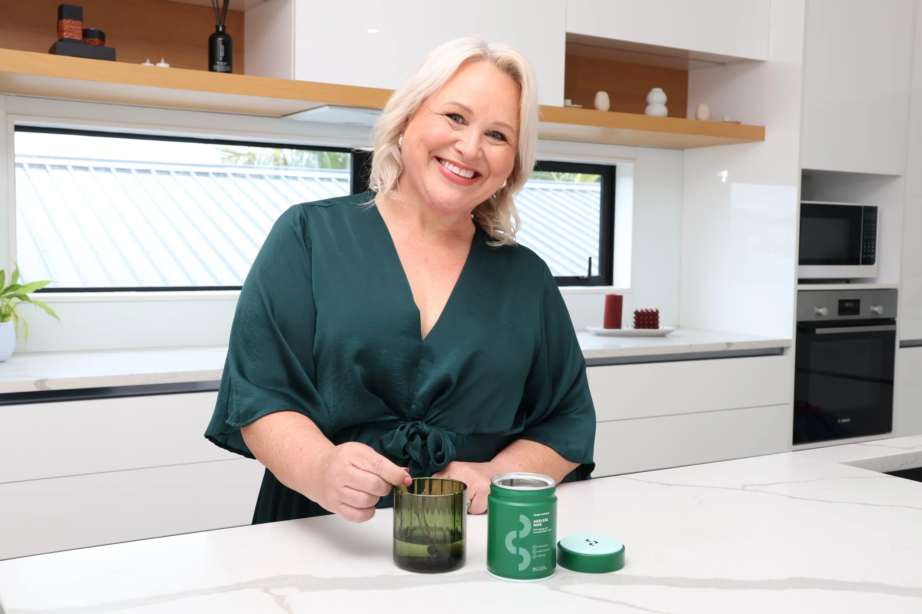 Woman with products
