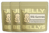 Three packages of Jelly Belly's CBD gummies with a cartoon character on the label.