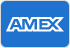 Blue rectangle with white 'AMEX' text logo.