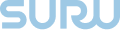 Stylized text logo in light blue reading 'SURU' on a transparent background.