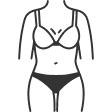 Silhouette of a woman's body in underwear.