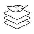 Icon of three stacked layers with a leaf on top.
