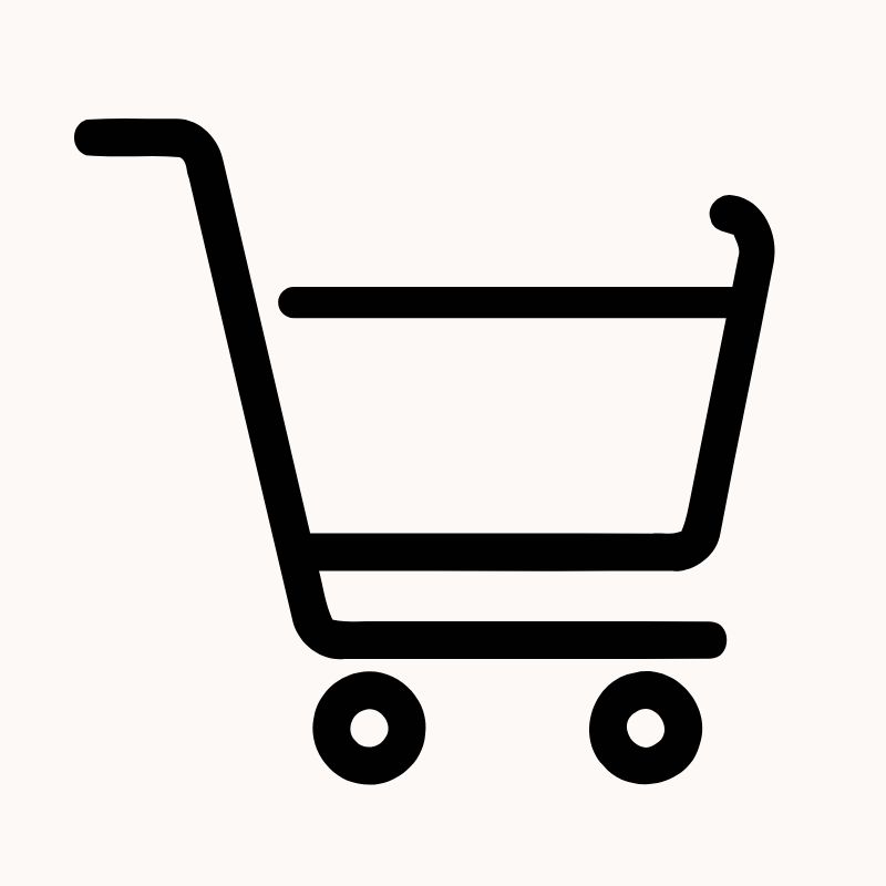 Simple black outline of a shopping cart.