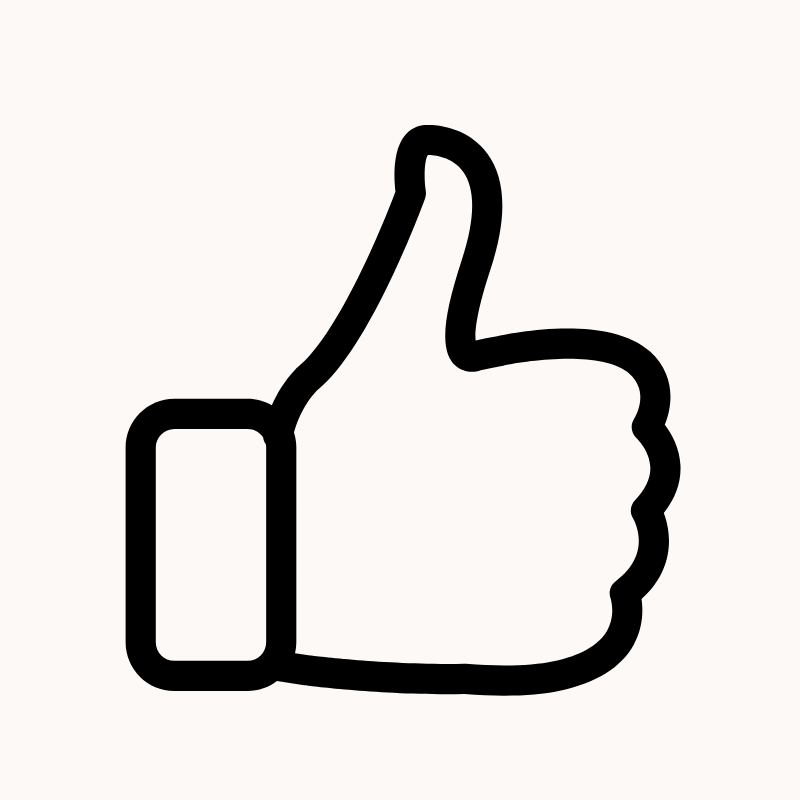 Black and white thumbs-up icon.
