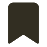 A simple black bookmark icon on a white background.