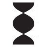 Black and white DNA double helix icon.