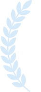 Light blue laurel branch on a transparent background.