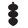 Black silhouette of a traffic light with three circular sections.