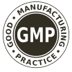Circular logo with 'GMP' in the center, surrounded by 'Good Manufacturing Practice' text.