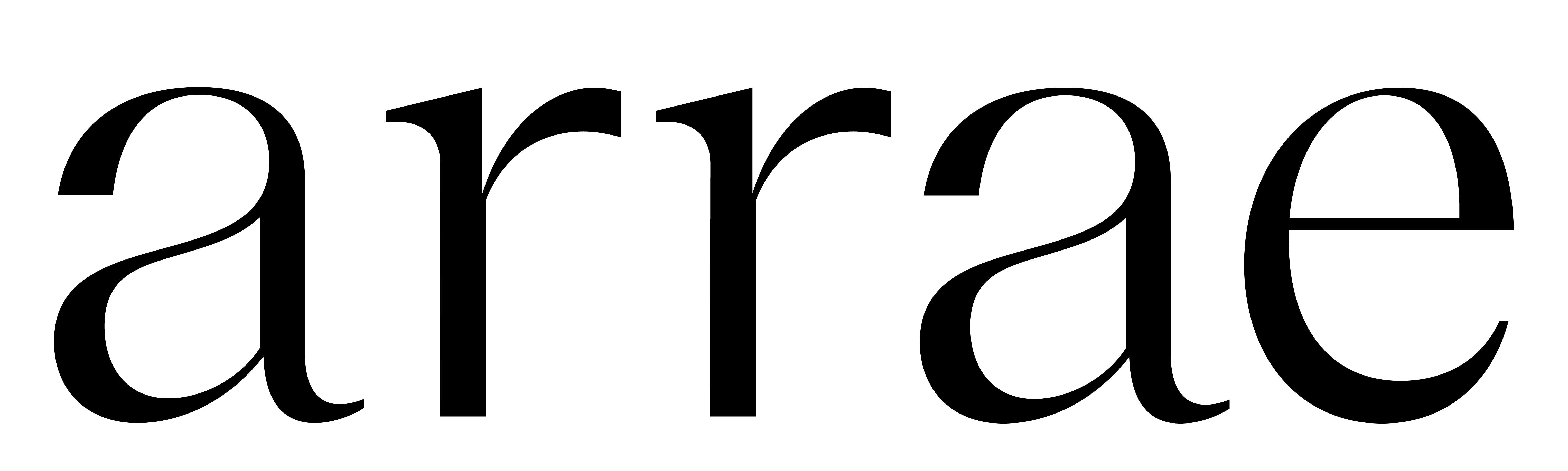 Stylized black text spelling 'arrae' on a white background.