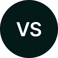The letters VS in white text centered inside a dark-colored circle.