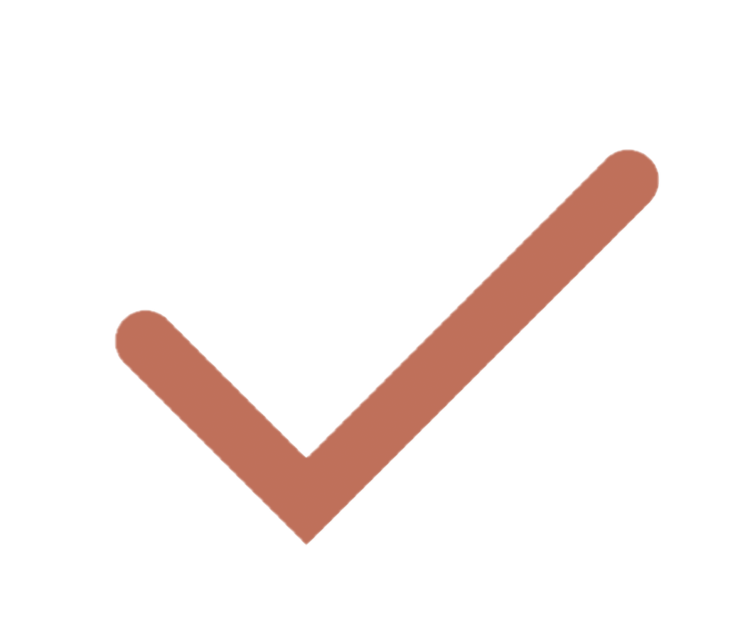 Brown check mark on a black background.