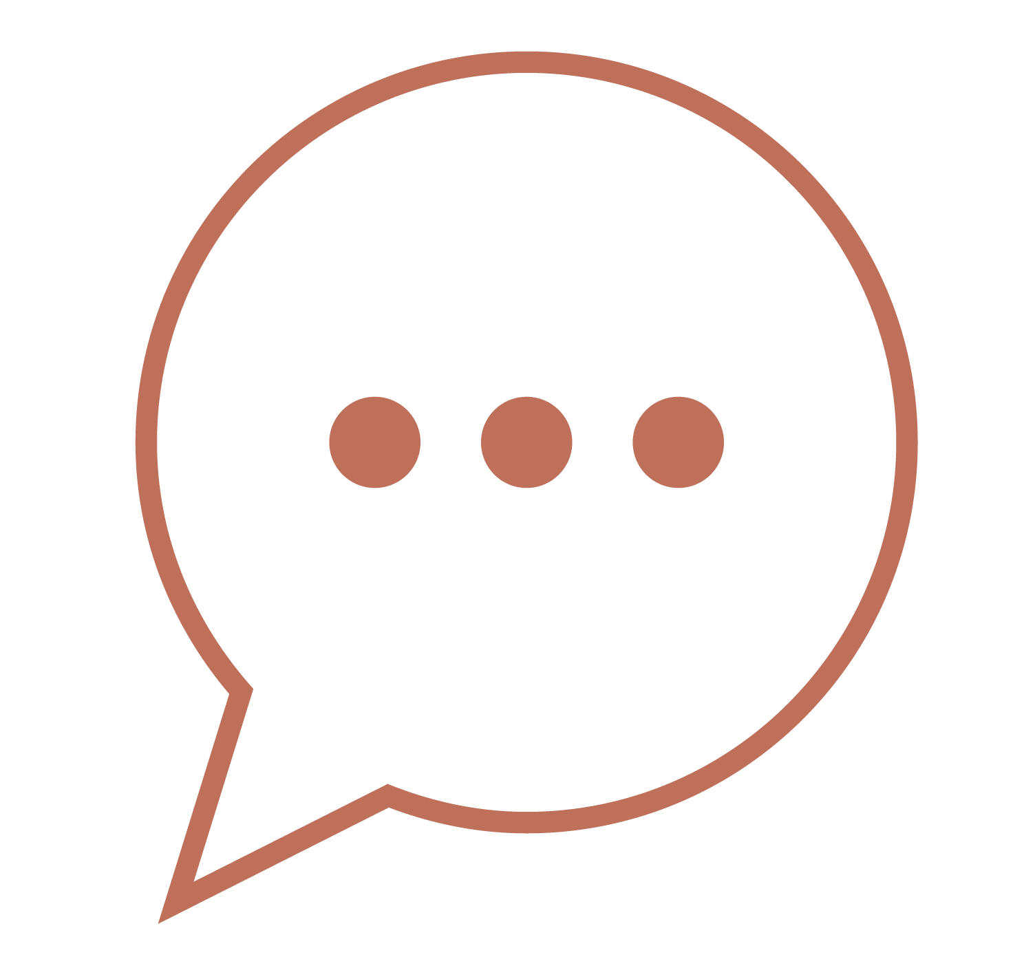 Red speech bubble with three dots inside.