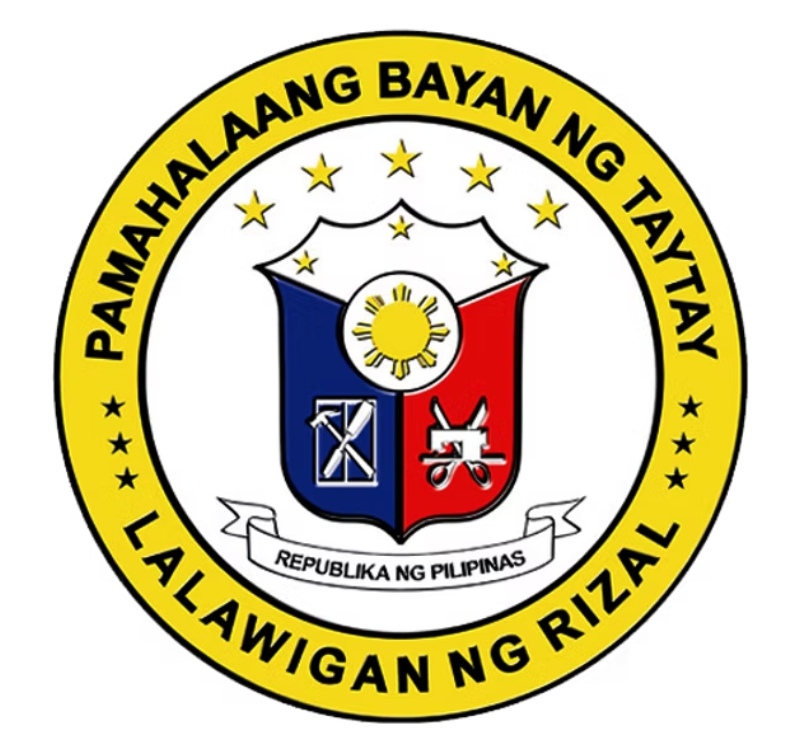 The official seal of the Municipality of Taytay, in the province of Rizal, Philippines, on a white background.