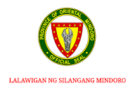 The official flag of the province of Oriental Mindoro, featuring its seal on a white background.