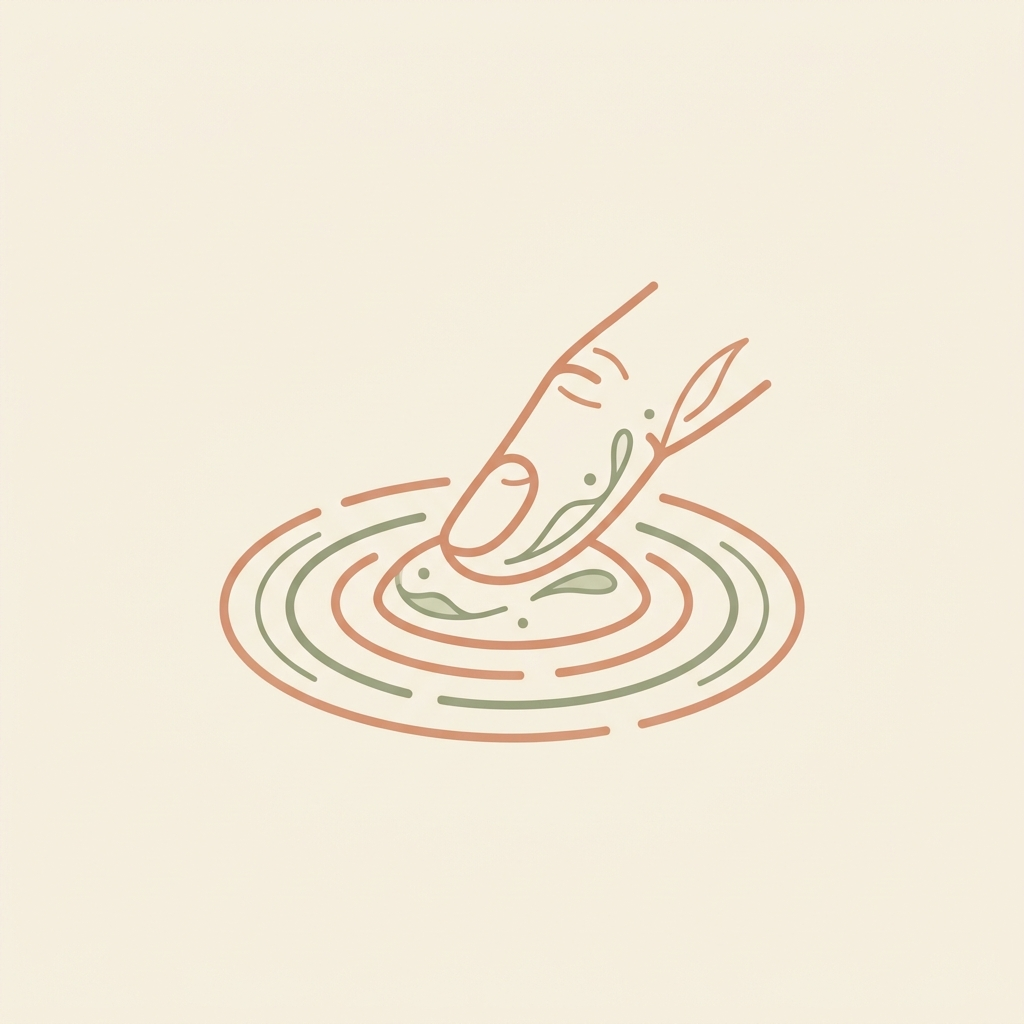 A fingertip gently soothing the skin