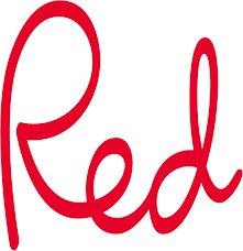 The word 'Red' written in bold red cursive script.