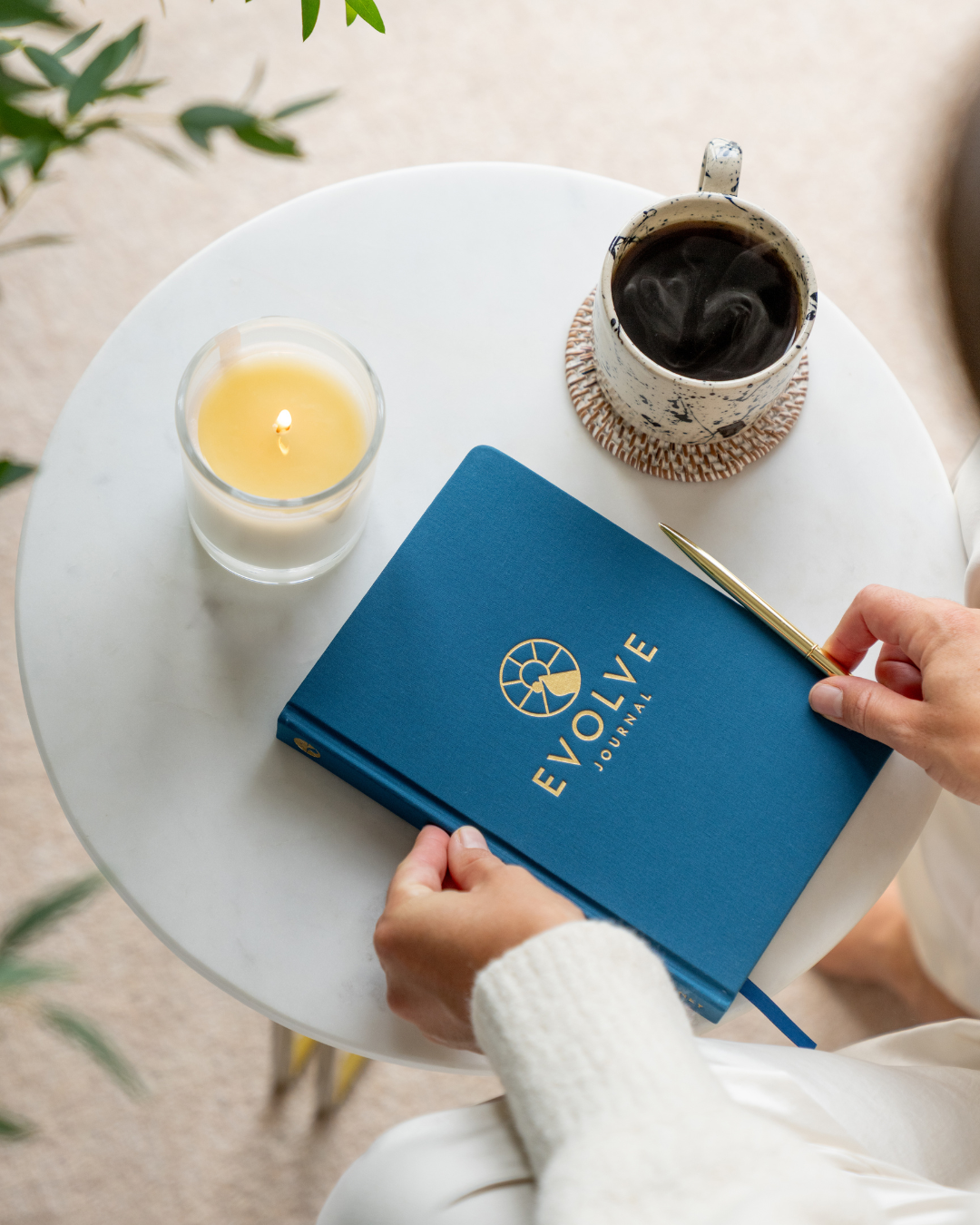 Green palm leaves against a white background.