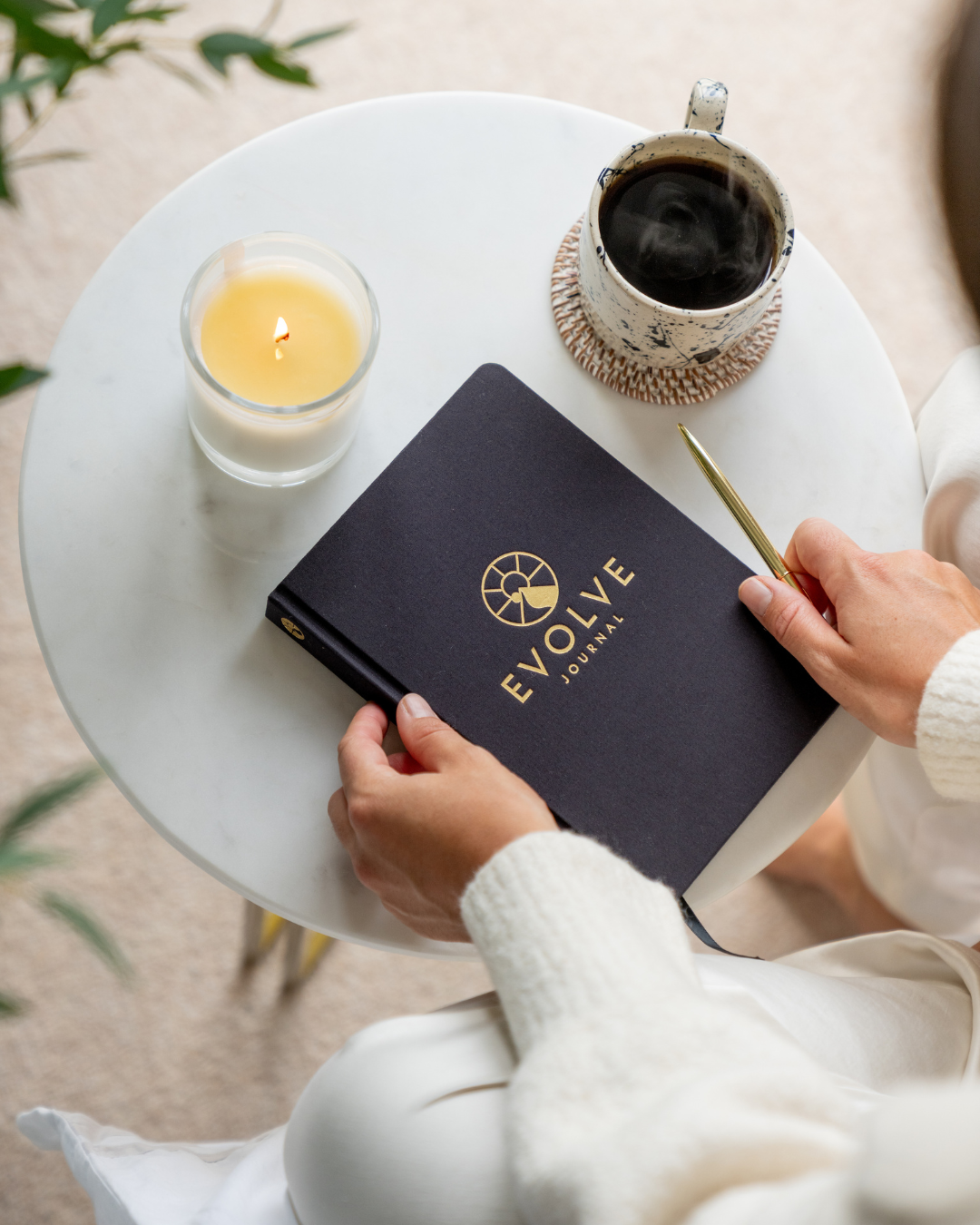 Green palm leaves against a white background.