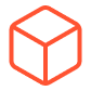 A simple orange outline of a cube, used as a placeholder icon.