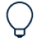 A pixelated, dark blue outline of a lightbulb on a black background.
